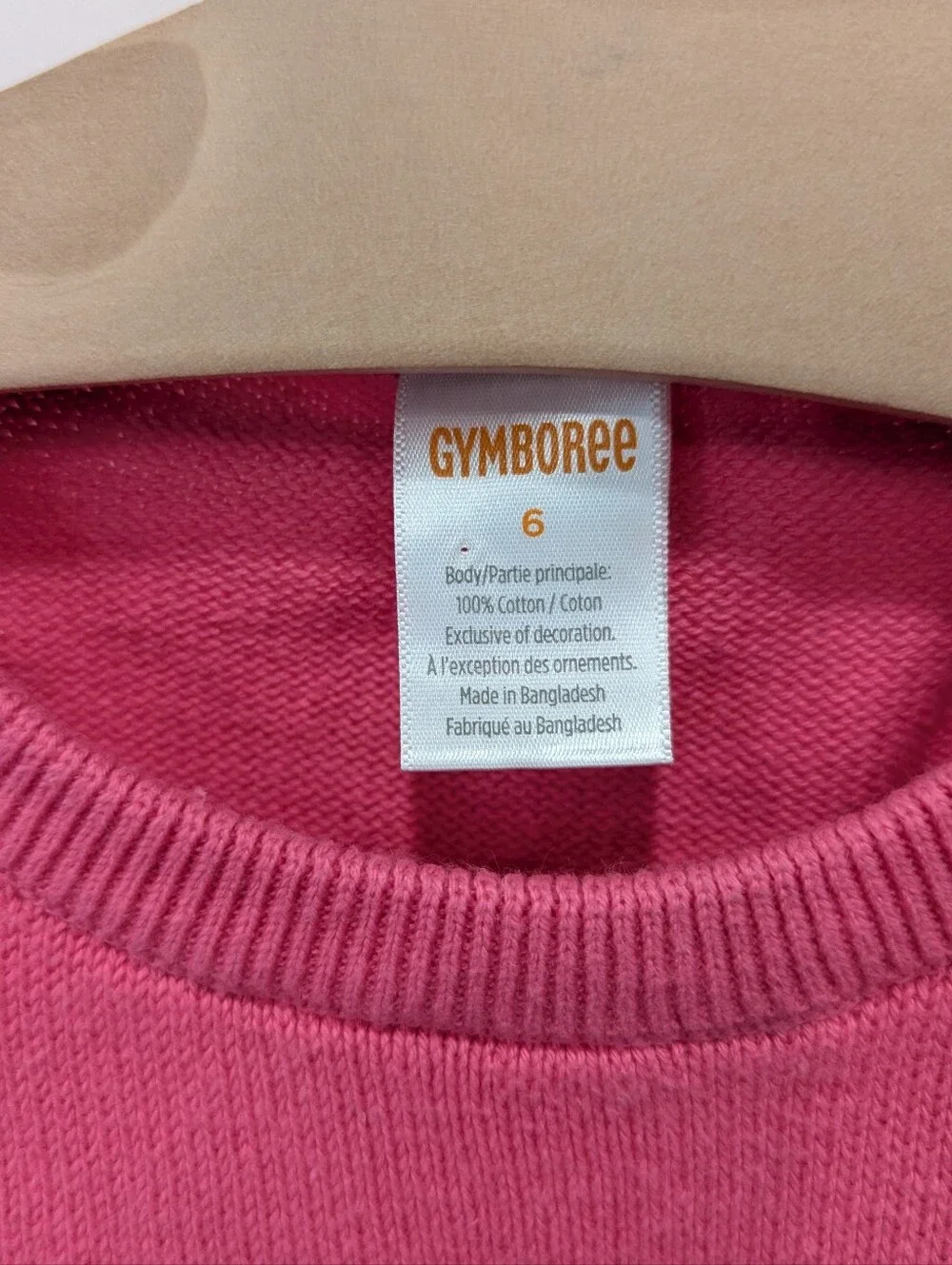 Gymboree Kids Sweater Dress Pink Back To School Embroidered Girls Size Small 6